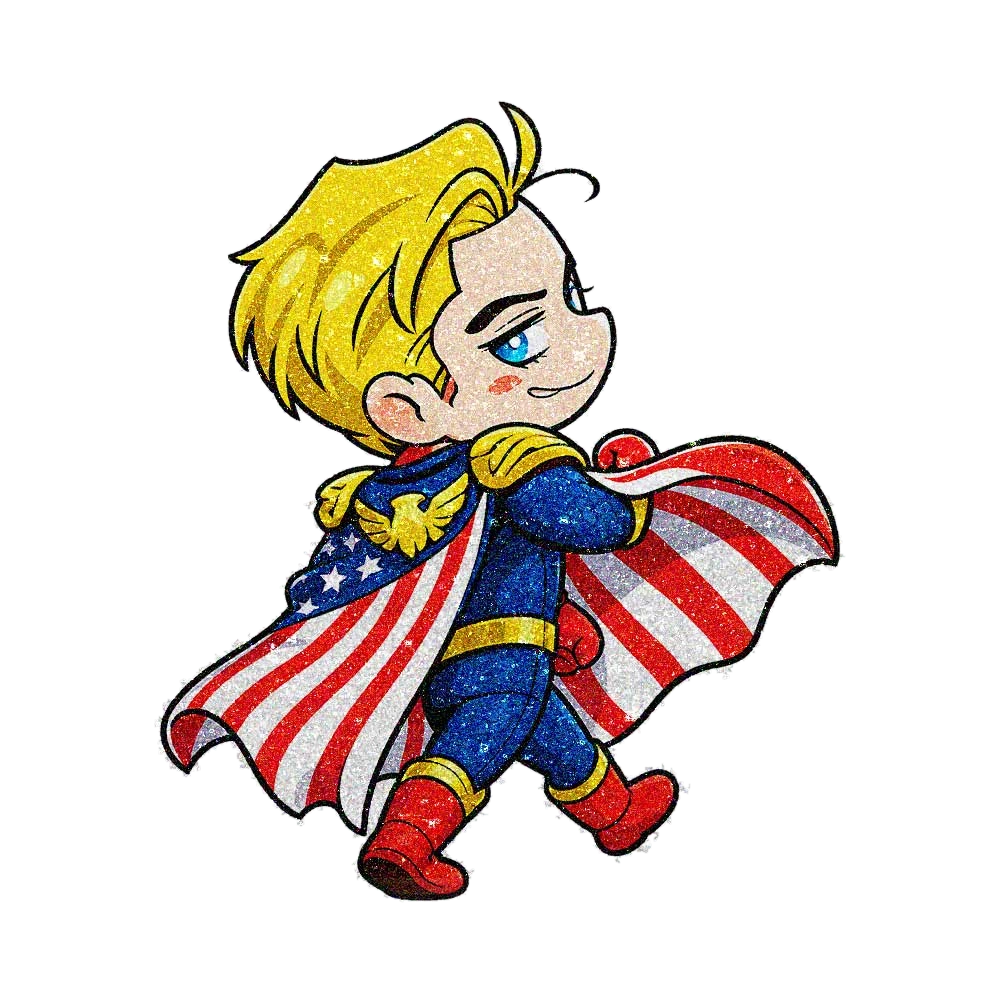 Chibi Star Hero Glitter Sticker